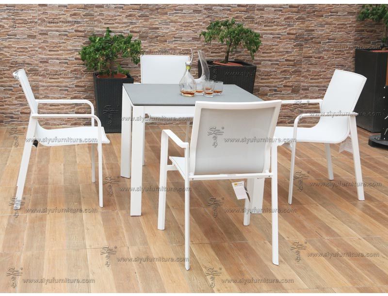 4 seater Sling dining table set SY4004 siyu furniture hotel furniture bistro dining set  (3)