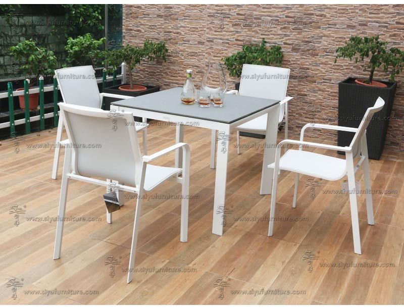 4 seater Sling dining table set SY4004 siyu furniture hotel furniture bistro dining set  (4)