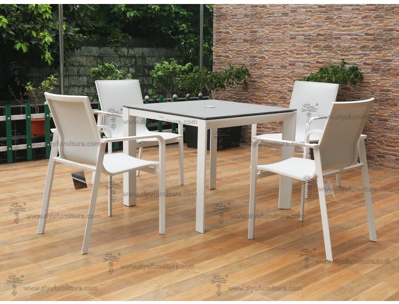 4 seater Sling dining table set SY4004 siyu furniture hotel furniture bistro dining set  (5)