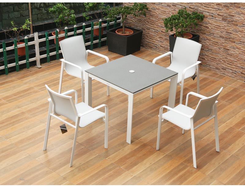 4 seater Sling dining table set SY4004 siyu furniture hotel furniture bistro dining set  (6)