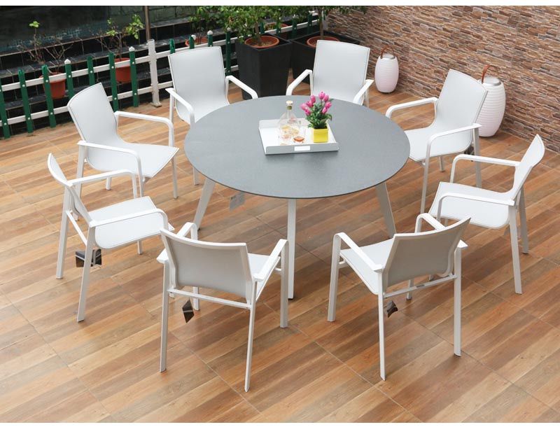 8 seater Sling dining table set SY4008 siyu furniture hotel furniture patio dining set  (2)