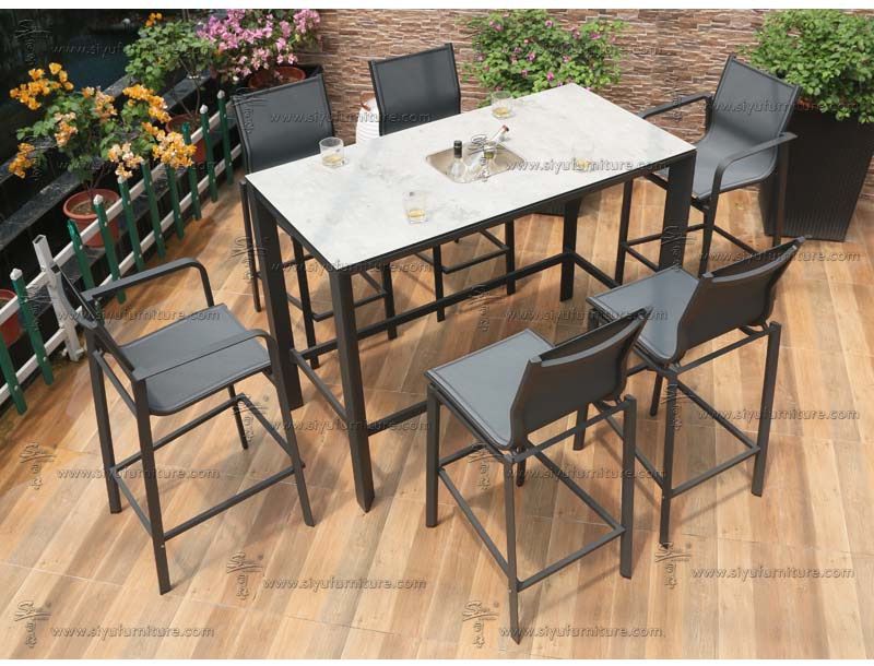 Cacos sling bar set SY7001 siyu furniture outdoor furniture modern patio sling table set-bar furniture (3)