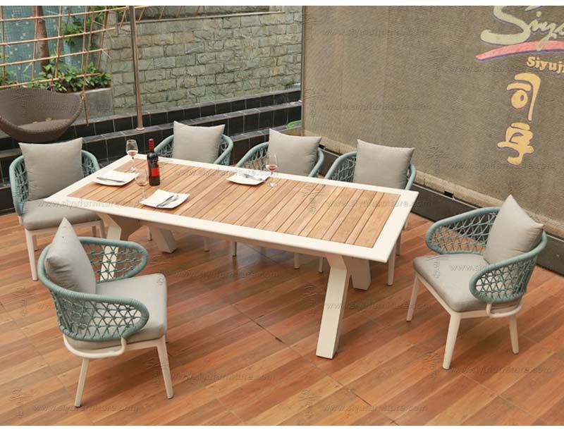 SY4022 olefin rope weaving dining set