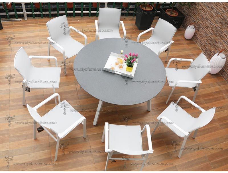 SY4008 8 seater Sling dining table set