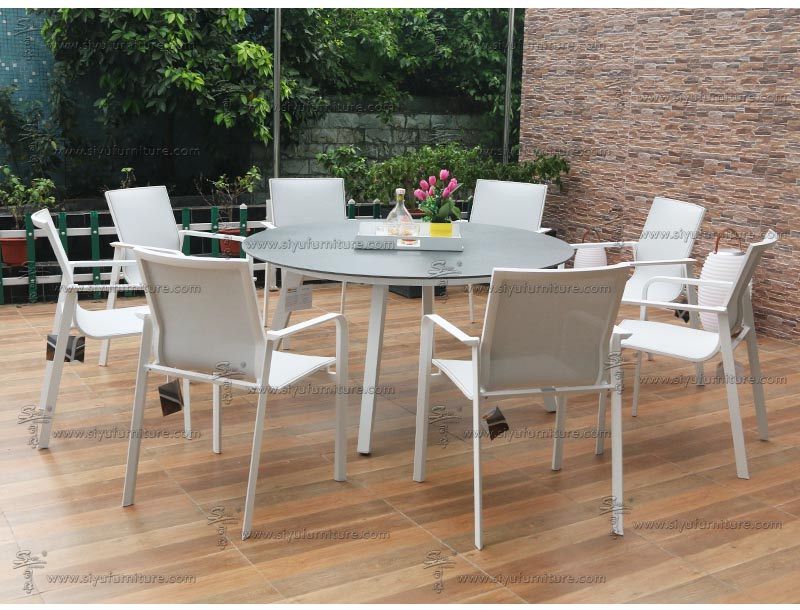 SY4008 8 seater Sling dining table set