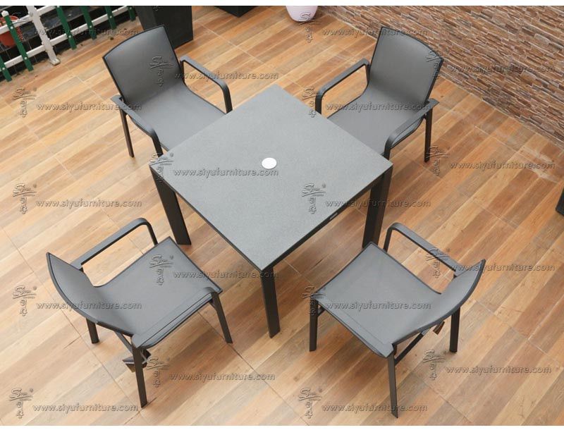 SY4003 Black 4 seater sling dining set