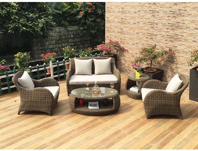  SY1020 HDPE Rattan  corner sofa set