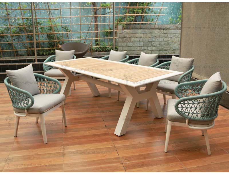 SY4022 olefin rope weaving dining set